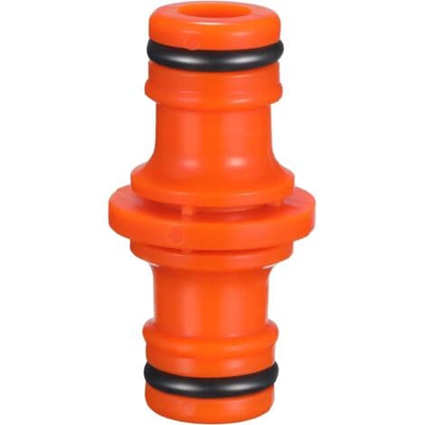 Dubbla hankopplingar för slangrör för att sammanfoga trädgårdsslangar (orange)
