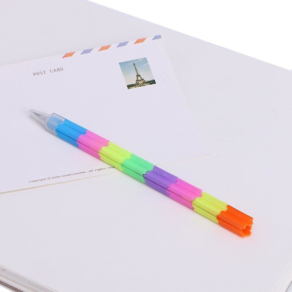 För Creative Rainbow Multifunction Building Block Writing Pen Staplare Swap Penci