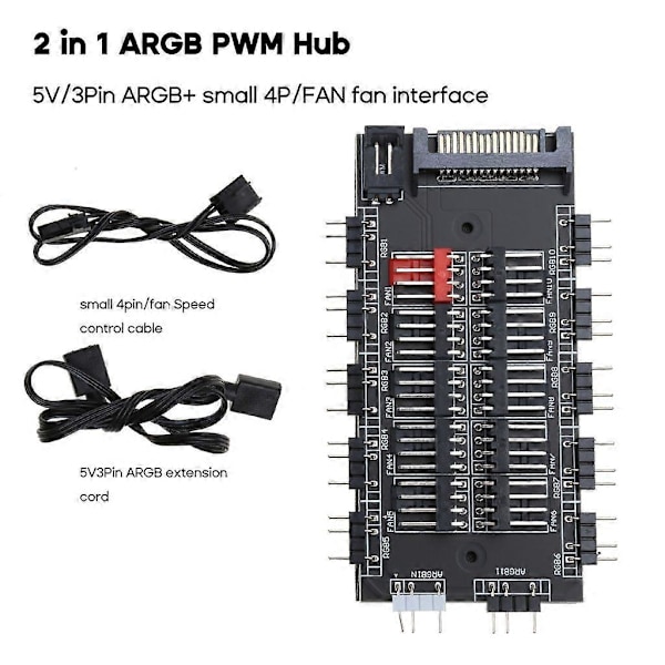 12V 4-nastainen RGB AURA 5V 3-nastainen ARGB RGBW -kaapelinjakaja kotelo jatkojohdolla