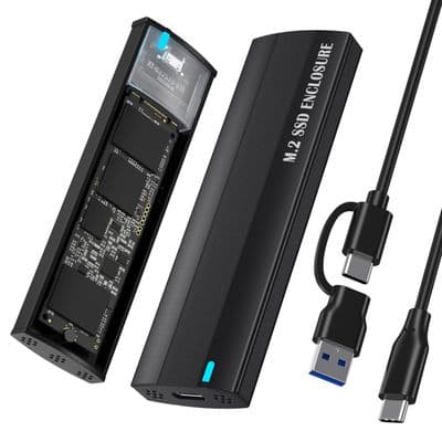 Hopeinen M.2 NGFF SSD-kotelo, Type-C Dual Protocol NGFF ulkoinen SSD-kotelo, SATA/NVMe-USB-SSD-sovitin