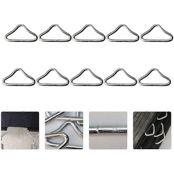 20 stk Rustfritt Stål Trekant Ring Spenne V-Ringer For Trampoline Reservedeler Veske