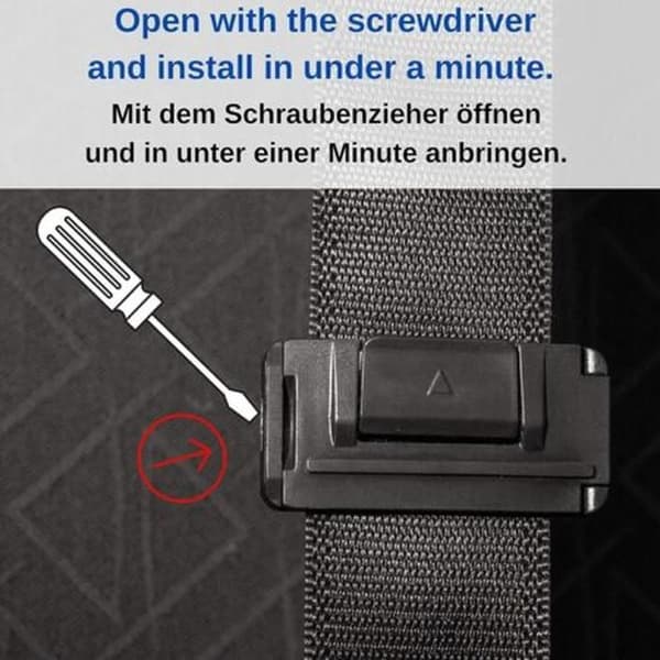 Sæt med 2 sikkerhedsselejusteringsclips, stopregulator, 5,3 cm, bæltebredde, sort