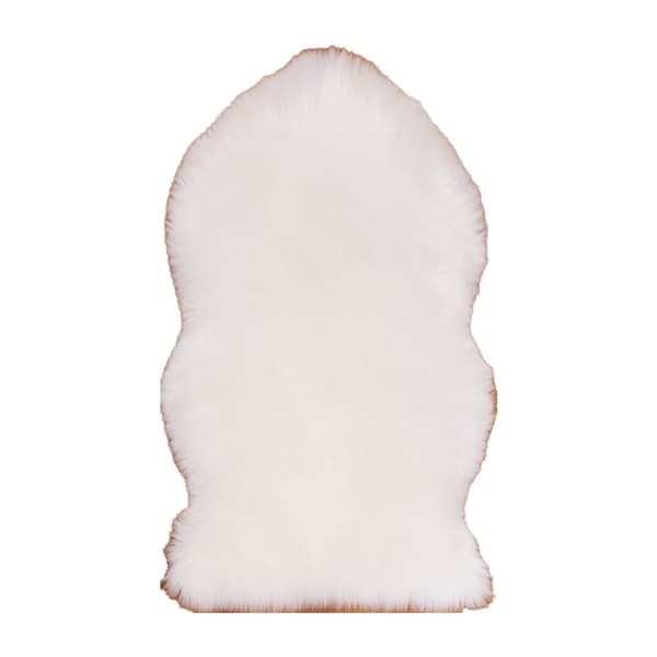 Fårskinn teppe, hvitt fluffy teppe, maskinvaskbart langlugg teppe