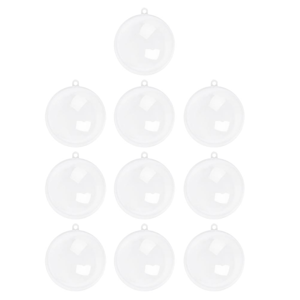 10 st fyllbara julkulor klara plastkulor prydnader Gör-det-själv hantverk Hängande julkulor klara bollar