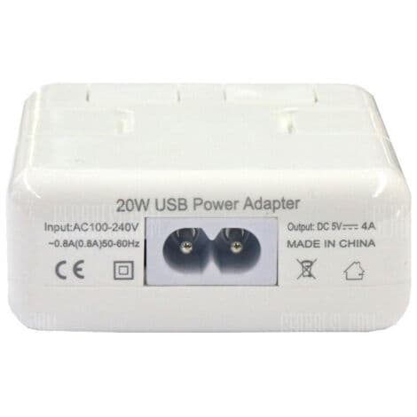 Oplader Strømadapter USB 4-ports 40W 8A Smartphone Tablet