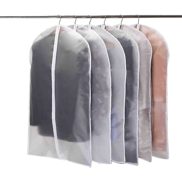 Pakkaus 6 läpinäkyvää pukupussia 120 x 60 cm + 100 x 60 cm hengittävä kangas Korkealaatuinen pukupussi Fo