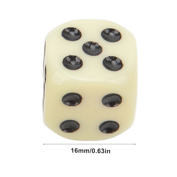 30 kpl Nopan Sarja 16MM Muoviset 6-sivuiset Pyöristetyt Kulmat Nopat Kuutiot Pöytäpeleihin Lautapeleihin Beige