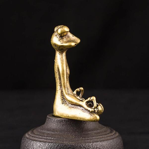 Retro røgelse brænder røgelse holder messing siddende meditation frø statue røgelse brænder skrivebord dekoration