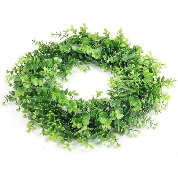 40cm Natural Garland Front Door Wreaths, Artificial Green Hanging Wreath for Indoor Outdoor Fens