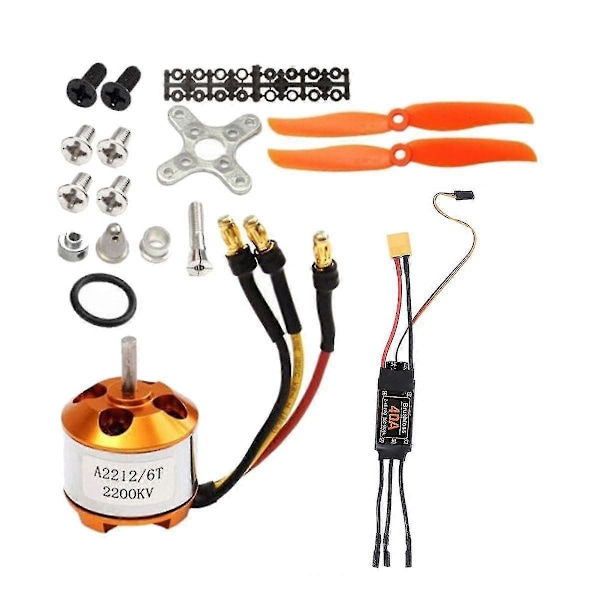 2024 2212 2200KV Motor+40A ESC+6035 Propeller+Propeller Protector Electric Motor Kit for RC Airplane Mot