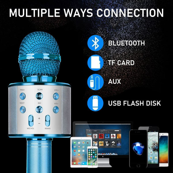 Karaokemikrofon, 4 i 1 trådløs Bluetooth-mikrofon