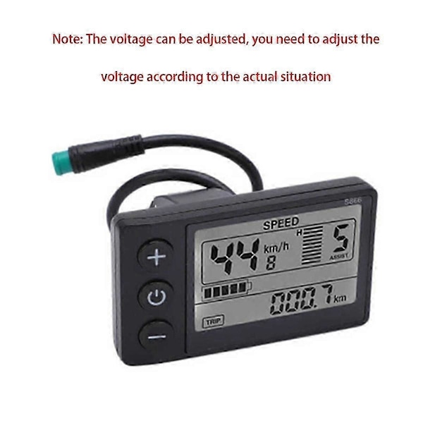 24V 36V 48V 60V Vattentät LCD-display S866 Kontrollerpanel Instrumentbräda Elcykeldisplay för Elektrisk Skoter 5Pin