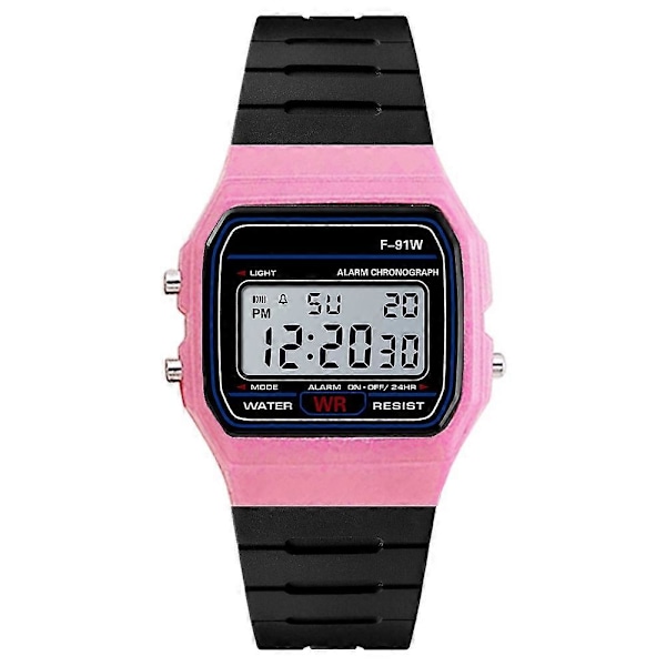 F-91W Analog Digital Motion LED Silikonerem Multifunktionelt Elektronisk Ur