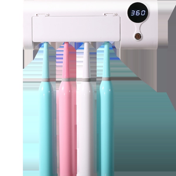 Kotikäyttöön tarkoitettu kannettava ultravioletti-sterilointihammasharjan sterilointilaite kylpyhuoneessa rei'ittämätön seinään asennettava