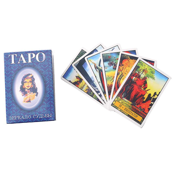 Russisk versjon Tarot Mirror Of Destiny Cards Games Divination Board Tarot Cards
