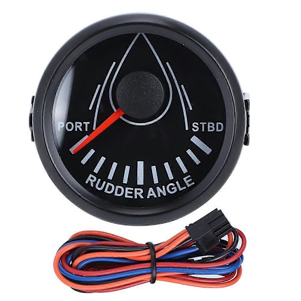 52mm Universal Boat Rudder Angle Indicator 0-190ohm Signal with Rudder Sensor 9-32V Backlight Gauge for Boat YachtBlack Dial Black Cover YEMAA