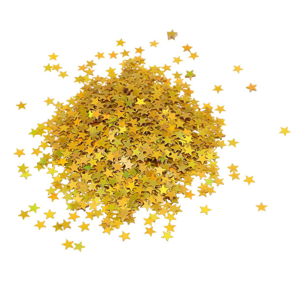 30 gram gull spisebord Golden Star Konfetti Fest Bryllupsdekorasjoner Metallic Star Confetti Brudedusj Konfetti