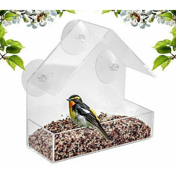 Akryl plexiglas trekant husholdningsfuglefoder-15*15*6cm, 1stk
