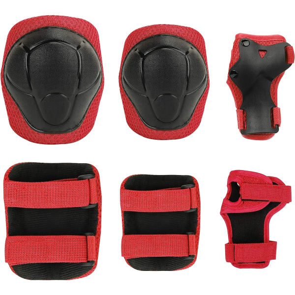 Children's protective gear, knee pads and elbow pads (red)