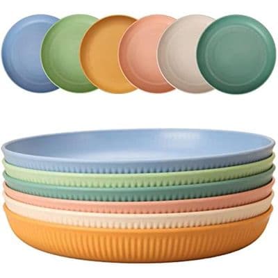 Campingtallrikar - 6-pack - Okrossbara - Plast - 22.5cm