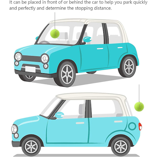 4 set garage parkeringshjälp boll parkeringsguidesystem, inklusive 4 infällbara bollar med rep, 4 justerbara klämmor och 4 skruv krokar fordon (12)