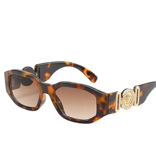 Wekity Trendiga Oregelbundna Rektangulära Solglasögon Uv-skydd Hexagon Horned Rim Tjocka Fashion Shades