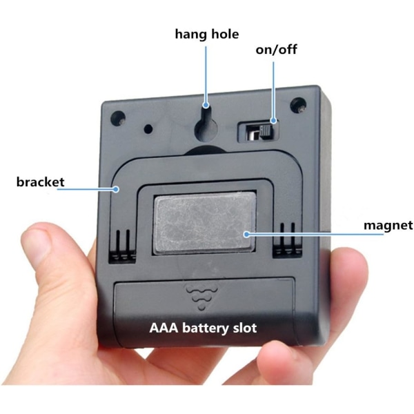Mini Digital Timer i Rustfrit Stål Sort