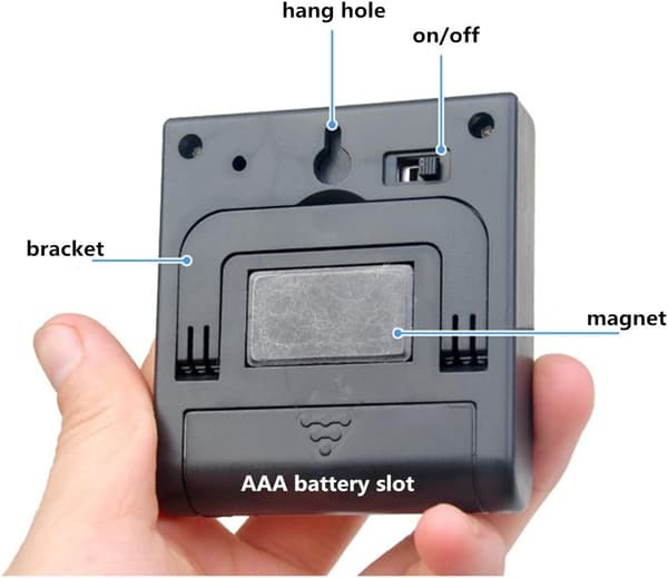 Mini digital timer i rustfritt stål, svart