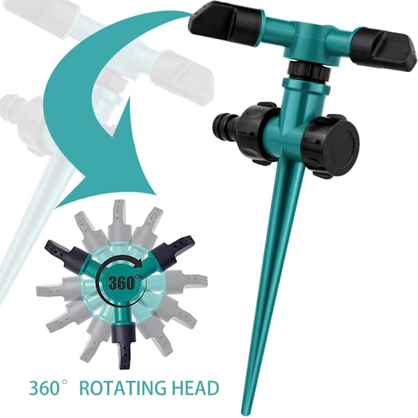 Havevandssprinkler, Automatisk Plænesprinkler 360 Graders Roterende Sprinkler