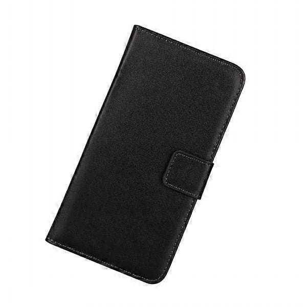 Wallet Case Motorola Moto G60s, Ekte Lær, Svart Svart