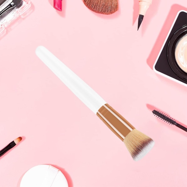 Beauty Brush Professional Uudelleenkäytetty pehmeä valkoinen putki Ympäristöystävällinen meikkityökalu Tasapää irtopuuterimeikkisivellin jokapäiväiseen elämään