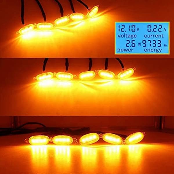 5 STK Bil Front Grill Lys Passer til Durango 2011-2021 Grill LED Gule Lys Sort Linse