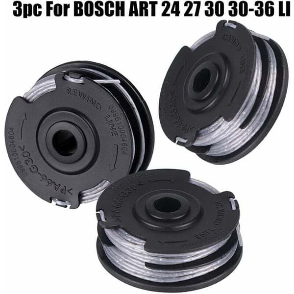 Sett med 3 spoler til Bosch Art 24 27 30 30-36 Li gresstrimmere, 18m x 1.65mm