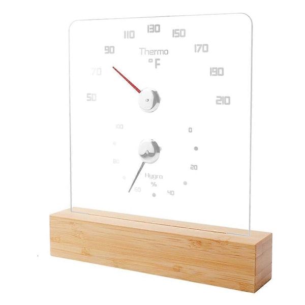 Bastutermometer 2 i 1 Fahrenheit Termometer Hygrometer med LED-ljus Bastutillbehör för Bastu