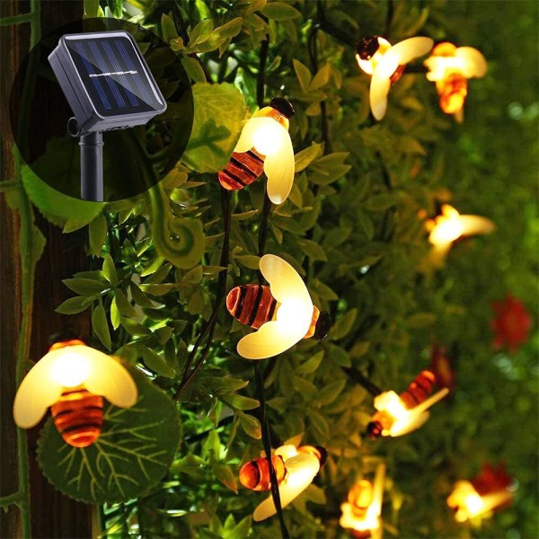 30 LED 19,7 fot 8 lägen Solar Garden Light, (varm vit)