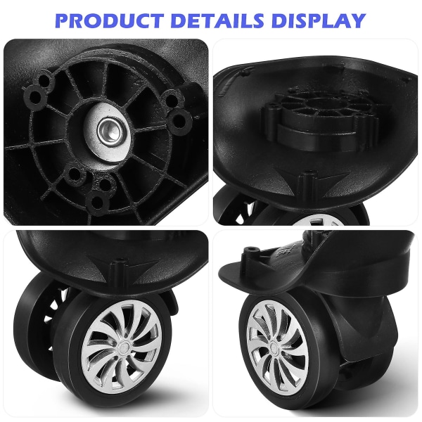 4pcs Suitcase Wheels Spare Wheels Luggage Replacement Swivel Wheels Casters