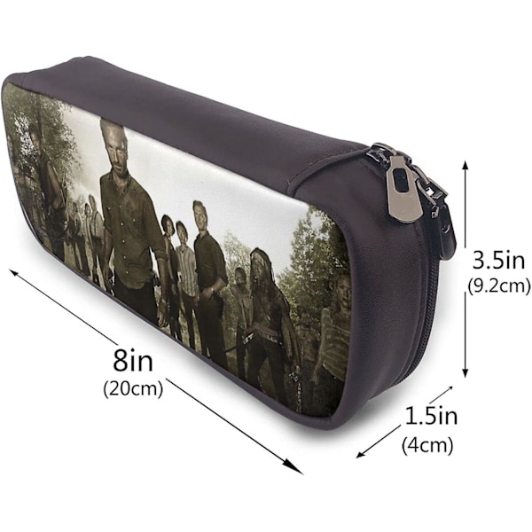 The Walking Dead Læder Penneætui Penneætui Stationery Taske Kontor Bærbar Opbevaringsboks Kosmetikæske Mappe bd003818