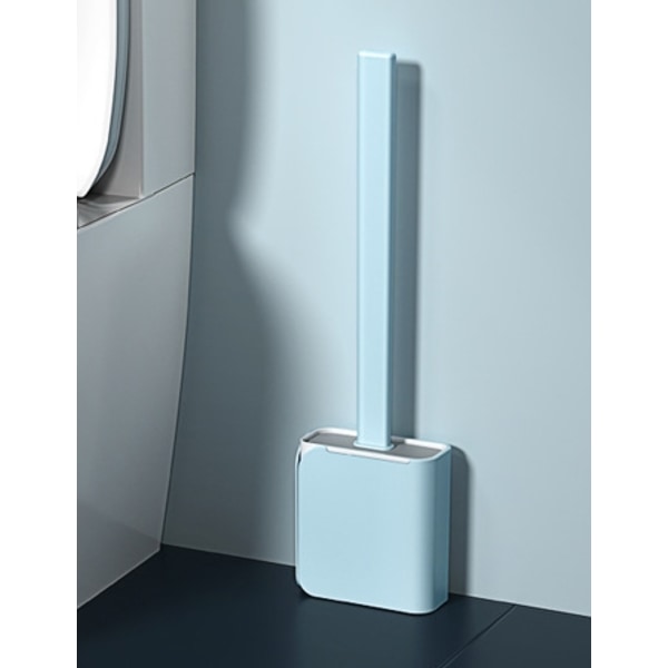 Toalettborste Toalettborste med Quick Dry Hållare Set för badrumstoalett Compact Blue