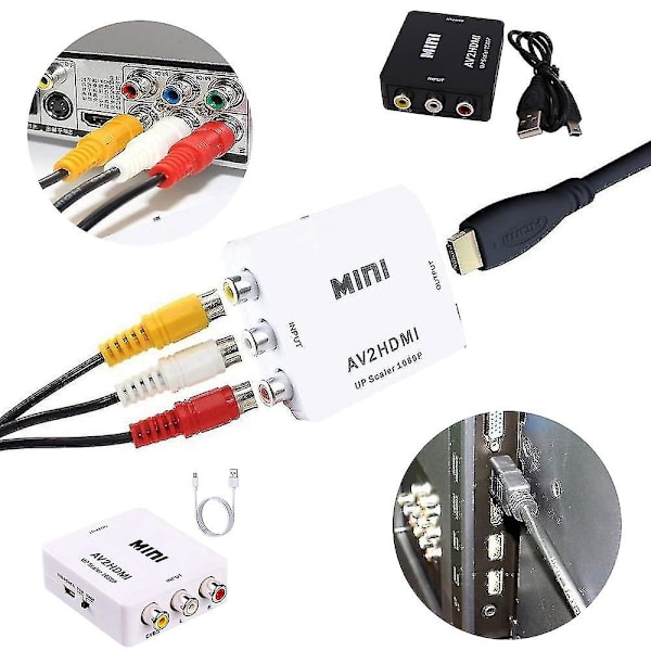 Rca to Hdmi 1080p Av to Hdmi Video Converter Mini Rca Composite CVBS Adapter-