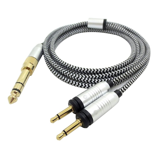 Headset Ledning OFC Tråd for Focal ELEGIA Hodetelefoner 3.5mm og 6.35mm til Dobbel 3.5mm Plugg Hann Ledning 150cm/59.06in