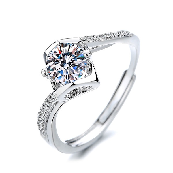 Bling Zircon Ring Set 4-pack Silver