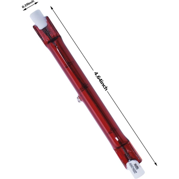 500 Watt Ruby kompatibel med Heatmaster R7 halogenvarmerpære for hagevarmer - pakke med 4
