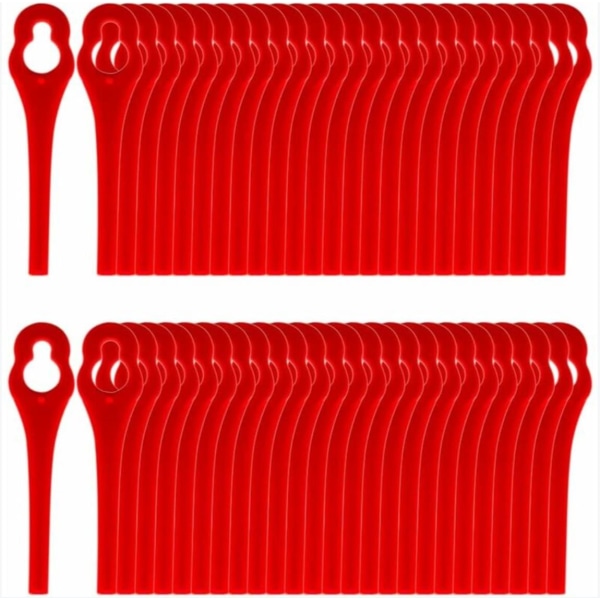 100 st utbytesplastblad för kantskärare för gräsklipparblad (L83 Röd 10×5 mm)