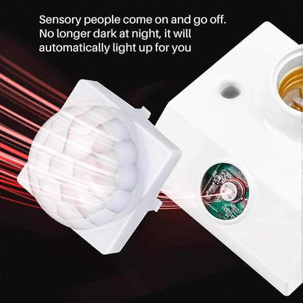 Base Socket IR Lampe Pære Bevægelsesdetektor