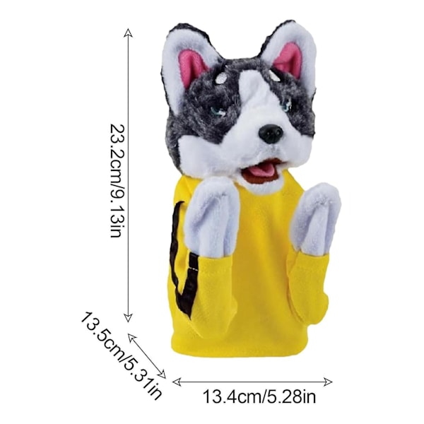 Kung Fu Husky Hånddukke - Lydboksende Hundehånddukke Leke