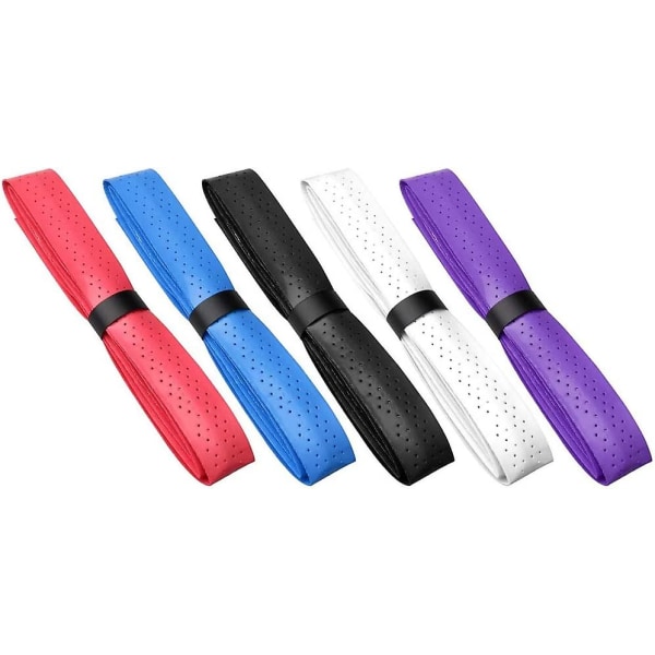 5kpl Racket Grip, sulkapallo Tennis Over Grip Tape Hengittävät reiät Super Absorbent Anti Slip (5 väriä)