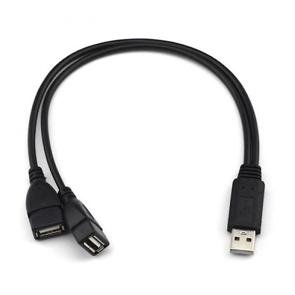 USB 2.0 A Hann til 2 Dobbel USB Hunndatahub Strømadapter Y-Splitter Kabel