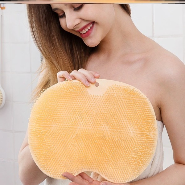 Badborste - Fotmassagematta Duschmatta med sugkopp tvättmatta (orange)