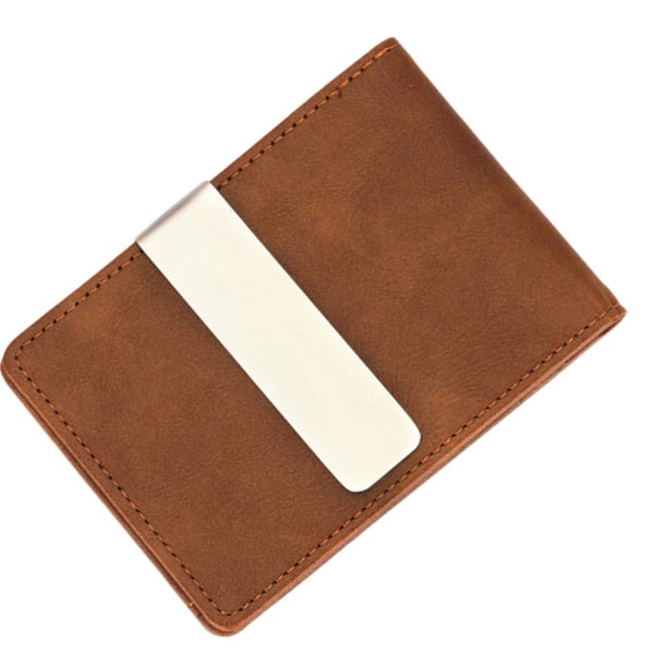 Kreativ lommebok Flip i PU-skinn for menn, kortholder for dollarklips Coffee