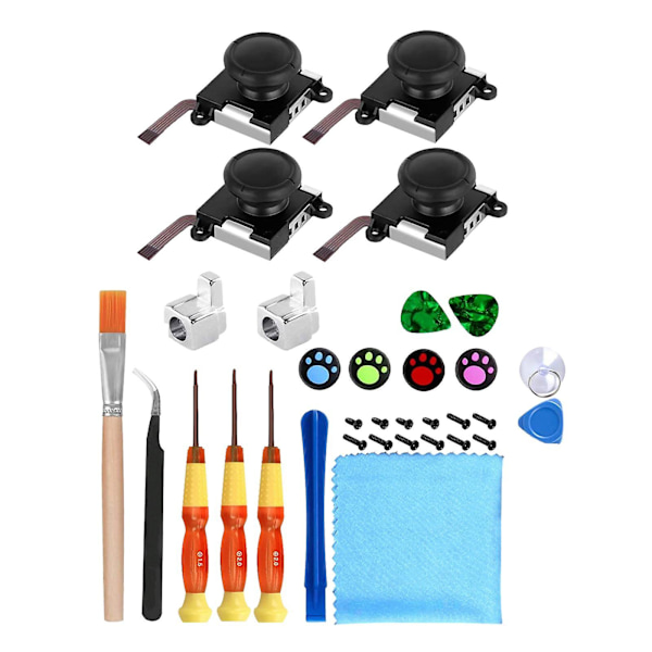 33 osaa Joystick-korvaus 3D Analog Joystick -peukalosauvat Switch Lite Joy Con 3D -ohjaimen korjaussetti